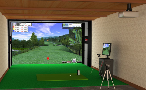 めします 家庭用Fetcoiゴルフシミュレーター、ゴルフシミュレーターインパクトスクリーンゴルフボールトレーニングシミュレーターインパクト